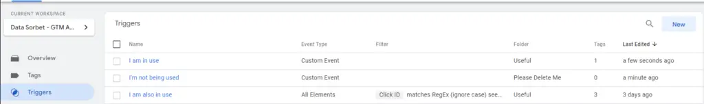 GTM Audit - Triggers no Tags